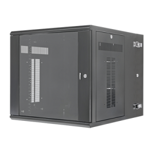 gabinete panzone de montaje en pared, de 19in, puerta con ventana de seguridad, 12 ur, 762mm de profundidad, color negro