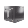 gabinete panzone de montaje en pared, de 19in, puerta ventilada, 12 ur, 635mm de profundidad, color negro