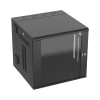 gabinete panzone de montaje en pared, de 19in, puerta con ventana de seguridad, 12 ur, 635mm de profundidad, color negro