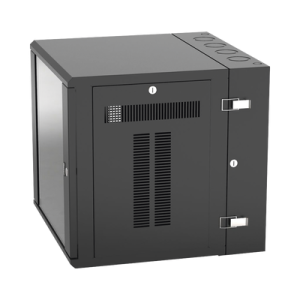 gabinete panzone de montaje en pared, de 19in, puerta con ventana de seguridad, 12 ur, 635mm de profundidad, color negro