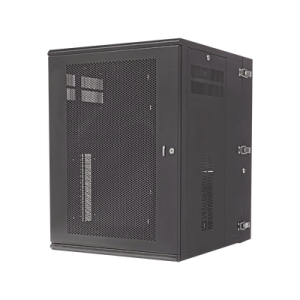 gabinete panzone de montaje en pared, de 19in, puerta ventilada, 18 ur, 762mm de profundidad, color negro