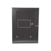 gabinete panzone de montaje en pared, de 19in, puerta ventilada, 18 ur, 635mm de profundidad, color negro
