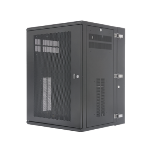 gabinete panzone de montaje en pared, de 19in, puerta ventilada, 18 ur, 635mm de profundidad, color negro
