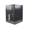 gabinete panzone de montaje en pared, de 19in, puerta con ventana de seguridad, 18 ur, 635mm de profundidad, color negro