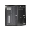 gabinete panzone de montaje en pared, de 19in, puerta con ventana de seguridad, 18 ur, 635mm de profundidad, color negro