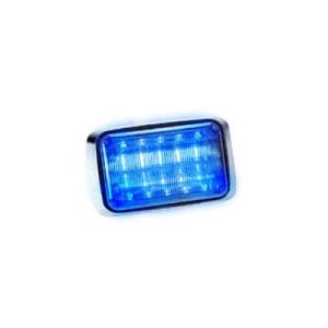 luz de advertencia quadraflare led con flasher integrado y mica transparente, color azul