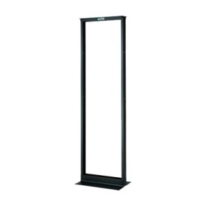 rack de dos postes estándar de 19 in, rieles numerados y roscados #12 24, fabricado en aluminio, 42 unidades de rack, color negro