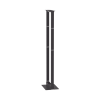 rack de dos postes estándar de 19 in, rieles numerados y roscados #12 24, fabricado en aluminio, 45 unidades de rack, color negro