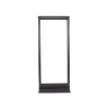 rack de dos postes estándar de 19 in, rieles numerados y roscados #12 24, fabricado en aluminio, 24 unidades de rack, color negro