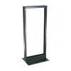rack de dos postes estándar de 19 in, rieles numerados y roscados #12 24, fabricado en aluminio, 24 unidades de rack, color negro