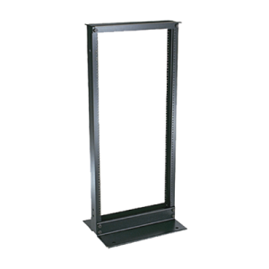 rack de dos postes estándar de 19 in, rieles numerados y roscados #12 24, fabricado en aluminio, 24 unidades de rack, color negro