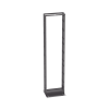 rack de dos postes estándar de 19 in, rieles numerados y roscados #12 24, 6 in de profundidad, fabricado en acero, 45 unidades de rack, color negro