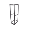 rack de cuatro postes estándar de 19", rieles numerados y roscados #12 24, profundidad máxima de 30 in, 45 unidades de rack, color negro