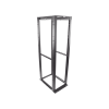 rack de cuatro postes estándar de 19", rieles numerados y roscados #12 24, profundidad máxima de 30 in, 45 unidades de rack, color negro
