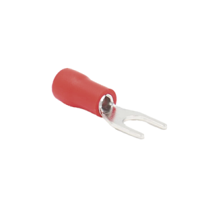 terminal tipo horquilla ( espada ) aislada / 22 16 awg / rojo / paquete de 25 piezas.