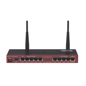 router board, 10 puertos ethernet, 1 puerto sfp, wi fi de gran cobertura 2.4 ghz antenas de 4 dbi, hasta 1 watt de potencia