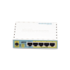 (hex poe lite) routerboard, 5 puertos fast ethernet, 4 con poe pasivo, 1 puerto usb