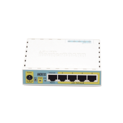(hex poe lite) routerboard, 5 puertos fast ethernet, 4 con poe pasivo, 1 puerto usb (hex poe lite) routerboard, 5 puertos fast ethernet, 4 con poe pasivo, 1 puerto usb