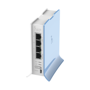 (hap lite tc) 4 puertos fast ethernet, wi fi 2.4 ghz 802.11 b/g/n y base tipo torre