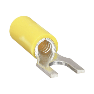 terminal tipo horquilla ( espada ) aislada / 12 10 awg / amarillo / paquete de 25 piezas.