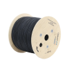 carrete de 2 km de fibra Óptica aérea tipo drop redonda (figura 0) g.657a2, monomodo, 1 hilo, forro de 3 mm
