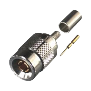 conector 1.0/ 2.3 macho de anillo plegable para cables rg 174/u, rg 316/u, níquel/ oro/ teflón.