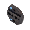 mordaza para plegar conectores de anillo en rg 58/u, rg 174/u y rg 316/u en tamaños de 0.213", 0.178", 0.068" y 0.042".