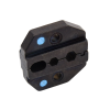 mordaza para plegar conectores de anillo en rg 58/u, rg 174/u y rg 316/u en tamaños de 0.213", 0.178", 0.068" y 0.042".