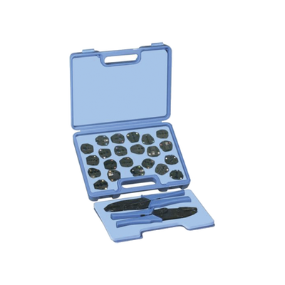 kit en estuche de plástico con 17 muelas, 10 para instalar en cable coaxial y 7 para terminales, incluye 2 pinzas rfa 4005 20. kit en estuche de plástico con 17 muelas, 10 para instalar en cable coaxial y 7 para terminales, incluye 2 pinzas rfa 4005 20.