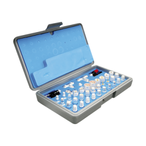 kit universal de adaptadores unidapt de 43 piezas "clásicos" en estuche de plástico y esponja.