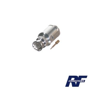 conector bnc macho de rosca para cables con conductor central de awg 11 ó 13 tipo rg 8/u (8237), rg 213/u (8267), rg 214 (8268).