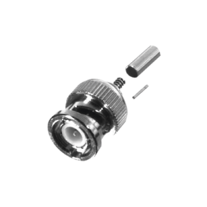 conector bnc macho de anillo plegable corto para rg 174/u, 8216 ni/au/teflón.