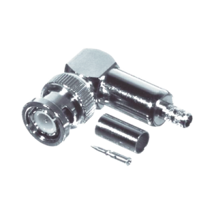 conector bnc macho en Ángulo recto, anillo plegable / rg 58/u, rg 142/u, niquel /oro /teflón.