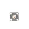 conector bnc hembra para chasis, 4 perforaciones con 12.7 mm, plata/ oro/ teflón.