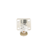 conector bnc hembra para chasis, 4 perforaciones con 12.7 mm, plata/ oro/ teflón.