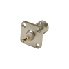 conector bnc hembra para chasis, 4 perforaciones con 12.7 mm, plata/ oro/ teflón.