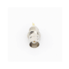 conector bnc hembra de montaje frontal d plano, soldable, rondana de seguridad, níquel/ oro/ delrin.