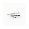 conector bnc hembra de montaje frontal d plano, soldable, rondana de seguridad, níquel/ oro/ delrin.