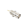 conector bnc hembra de montaje frontal d plano, soldable, rondana de seguridad, níquel/ oro/ delrin.