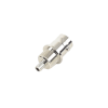 conector bnc hembra a 50 ohm, montaje frontal en d plano, anillo plegable para cables rg 174/u y rg 316/u, niquel/ oro/ teflón.