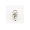 conector bnc hembra a 50 ohm, montaje frontal en d plano, anillo plegable para cables rg 174/u y rg 316/u, niquel/ oro/ teflón.