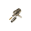 conector bnc hembra a 50 ohm, montaje frontal en d plano, anillo plegable para cables rg 174/u y rg 316/u, niquel/ oro/ teflón.