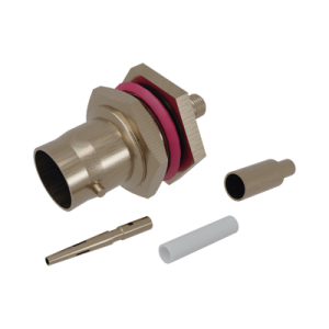 conector bnc hembra/ chasis en d plano de anillo corto/ rg 174, rg 316, níquel/oro/teflón.â€‹