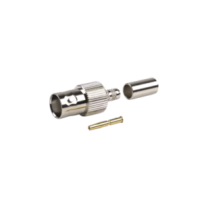 conector bnc hembra de anillo para cables rg 8/x, lmr 240, 9258, níquel/ oro/ delrin.