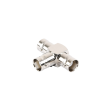adaptador triple en t para 50 ohm de bnc hembra a doble bnc hembras, níquel/ plata/ teflón.