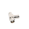 adaptador triple en t para 50 ohm de bnc hembra a doble bnc hembras, níquel/ plata/ teflón.