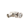 adaptador en Ángulo recto, de conector bnc macho a bnc hembra, 50 ohm (monitor), níquel/ plata/ teflón.