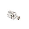 adaptador en línea para 50 ohm, conector bnc hembra uhf macho (pl 259), níquel/ plata/ delrin.