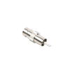 adaptador de bnc hembra a rca macho en 50 ohm para fono, uso en aplicaciones de audio video, níquel/ plata/ delrin.