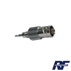 adaptador en línea, de conector bnc hembra a plug para fono, níquel/ oro/ teflón.